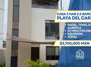 Casa · 132m² · 3 Recámaras · 2 Estacionamientos · Casa en Venta Playa del Carmen, Zona Diamante, 3 Recamaras, Sports Club, 10 Mininutos Xcaret, Roi