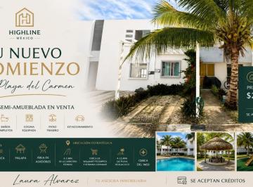 Casa · 113m² · 3 Recámaras · 2 Estacionamientos · Casa Semi - Amueblada en Venta en Playa del Carmen? Ubicada en Fracc. Playa Paraíso Playa Oasis, U