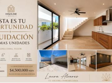 Departamento · 187m² · 3 Recámaras · 1 Estacionamiento · Liquidación Ultima Unidad PH en Parques Zama Tulum