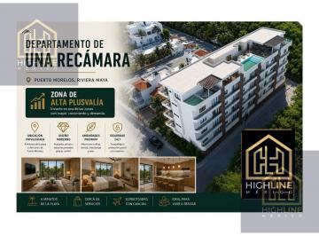 Departamento · 70m² · 1 Recámara · 1 Estacionamiento · Estudio en Venta en Puerto Morelos | Alta Plusvalía | Amenidades Premium