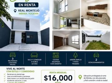 Casa de 3 habitaciones, Mérida · Casa Nueva en Renta Real Montejo Norte Mérida 3 Recámaras
