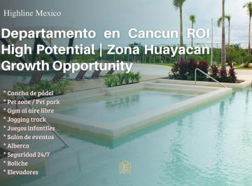 Departamento · 153m² · 3 Recámaras · 2 Estacionamientos · Departamento en Venta en Cancun | Roi Inmediato y Alta Plusvalía en Hub Premium Cashflow High Demand