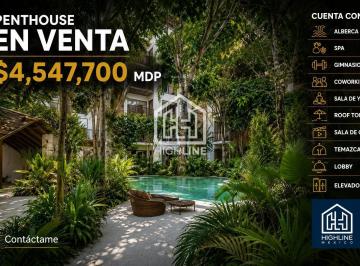 Departamento · 101m² · 1 Recámara · Penthouse en Venta 1 Habitacion en Tulum con Alberca Coworking Gimnasio Spa Temazcal Sala de Yoga