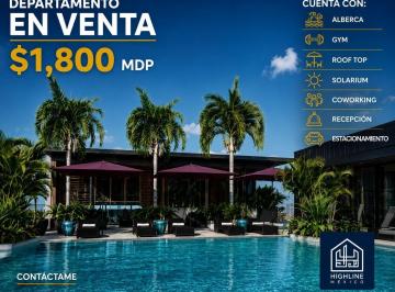 Departamento · 55m² · 1 Recámara · 1 Estacionamiento · Departamento en Venta en Playa del Carmen 1 Habitación con Alberca, Gimnasio, Coworking, Solarium