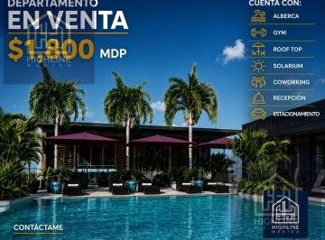 Departamento · 55m² · 1 Recámara · 1 Estacionamiento · Departamento en Venta en Playa del Carmen 1 Habitación con Alberca, Gimnasio, Coworking, Solarium