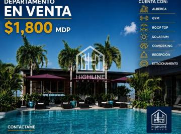 Departamento · 55m² · 1 Recámara · 1 Estacionamiento · Departamento en Venta en Playa del Carmen 1 Habitación con Alberca, Gimnasio, Coworking, Solarium