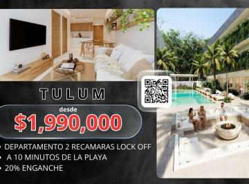 Departamento · 60m² · 2 Recámaras · 1 Estacionamiento · En Venta Departamento de Dos Recamaras Ubicado en Tulum a 5 Minutos del Mar