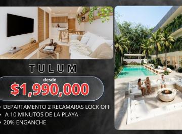 Departamento · 60m² · 2 Recámaras · 1 Estacionamiento · En Venta Departamento de Dos Recamaras Ubicado en Tulum a 5 Minutos del Mar
