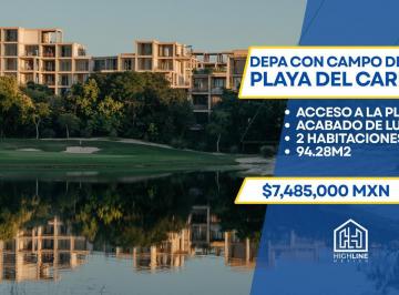 Departamento · 94m² · 2 Recámaras · 1 Estacionamiento · Exclusivo Departamento a La Venta en Playa del Carmen Dentro de un Campo de Golf, con Acceso a La Pl