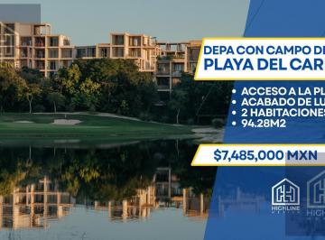 Departamento · 94m² · 2 Recámaras · 1 Estacionamiento · Exclusivo Departamento a La Venta en Playa del Carmen Dentro de un Campo de Golf, con Acceso a La Pl