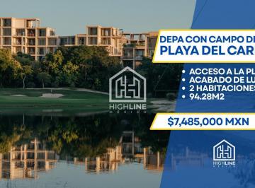 Departamento · 94m² · 2 Recámaras · 1 Estacionamiento · Exclusivo Departamento a La Venta en Playa del Carmen Dentro de un Campo de Golf, con Acceso a La Pl