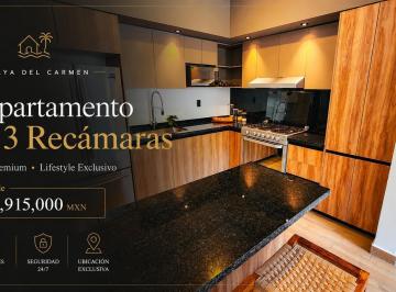 Departamento · 95m² · 3 Recámaras · 1 Estacionamiento · Departamento 3 Recamaras con Alberca, Pádel, Coworking y Amenidades Resort - Playa del Carmen