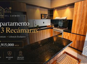 Departamento · 95m² · 3 Recámaras · 1 Estacionamiento · Departamento 3 Recamaras con Alberca, Pádel, Coworking y Amenidades Resort - Playa del Carmen