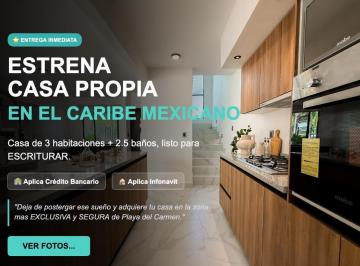 Casa · 130m² · 3 Recámaras · 2 Estacionamientos · Casa en Venta, 3 Recamaras, 2.5 Baños, 2 Niveles, Amenidades, Playa del Carmen, Infonavit