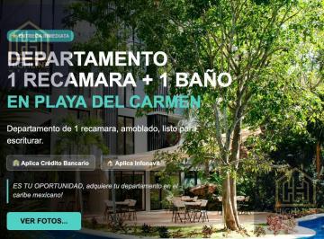 Departamento · 71m² · 1 Recámara · 1 Estacionamiento · Departamento en Venta, 1 Recamara, Amenidades, Residencial, Infonavit, Bancario, Playa del Carmen