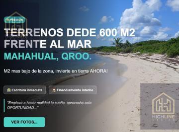 Terreno / Lote · 600m² · Terreno en Mahahual, 600 m², Frente Al Mar, Financiamiento Interno, Caribe