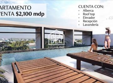 Departamento · 34m² · 1 Recámara · Departamento en Playa del Carmen 1 Habitación 1 Baño Cocina Alberca Roof Top Lavandería Elevador