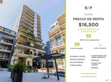 Departamento de 1 habitación, León · Departamento de 80 m² con 1 Recámara y Cochera Para 2 Autos en Renta, Narán.