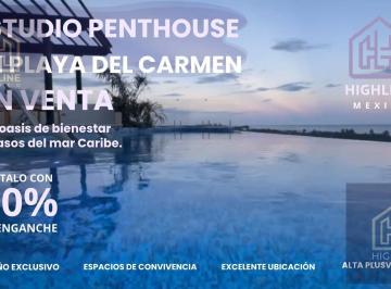 Departamento · 79m² · 1 Recámara · 1 Estacionamiento · Estudio Penthouse en Venta en Playa del Carmen/ Frente Al Mar/ Rooftop/ Alberca Propia