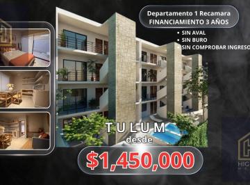 Departamento · 40m² · 1 Recámara · 1 Estacionamiento · Apartamento en Venta Ubicado en Tulum a 10 Minutos del Mar