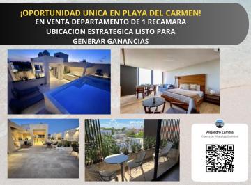 Departamento · 44m² · 1 Recámara · 1 Estacionamiento · Venta de Departamento Equipado y Amueblado Ubicado en Playa del Carmen a