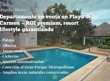 Departamento · 49m² · 2 Recámaras · 1 Estacionamiento · Departamento en Venta en Playa del Carmen — Roi Premium, Resort Lifestyle Garantizado
