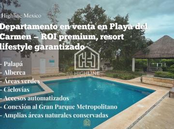 Departamento · 49m² · 2 Recámaras · 1 Estacionamiento · Departamento en Venta en Playa del Carmen — Roi Premium, Resort Lifestyle Garantizado