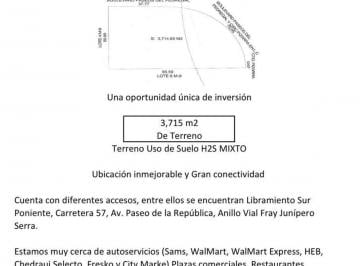 Terreno / Lote · 3715m² · Terreno Comercial en Venta en Rancho o Rancheria Los Olvera, Corregidora, Querétaro