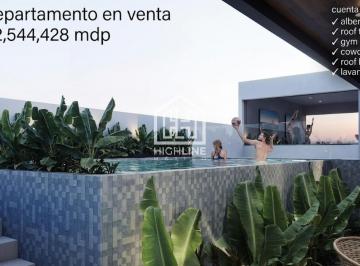 Departamento · 44m² · 1 Recámara · Departamento en Playa del Carmen 1 Habitacion Baño Cocina Alberca Roof Top Gimnasio Cowork Roof Bar