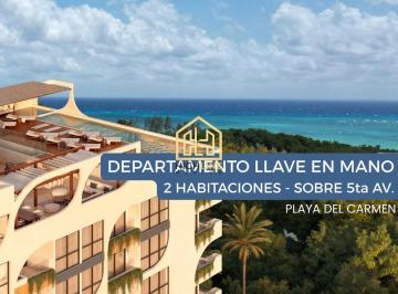 Departamento · 94m² · 2 Recámaras · Departamento en Playa del Carmen, 2 Habitaciones, Sobre La 5ta Av, con Vistas Al Mar