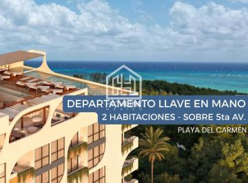 Departamento · 94m² · 2 Recámaras · Departamento en Playa del Carmen, 2 Habitaciones, Sobre La 5ta Av, con Vistas Al Mar