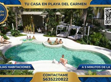 Casa · 192m² · 4 Recámaras · 2 Estacionamientos · Casa en Venta en Playa del Carmen 4 Habitaciones con Alberca Pet Friendly Cerca del Mar Crypto