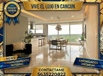Departamento · 140m² · 3 Recámaras · 2 Estacionamientos · Departamento en Venta en Cancun 2 Habitaciones Ubicacion y Precio con Alberca y Amenidades de Lujo