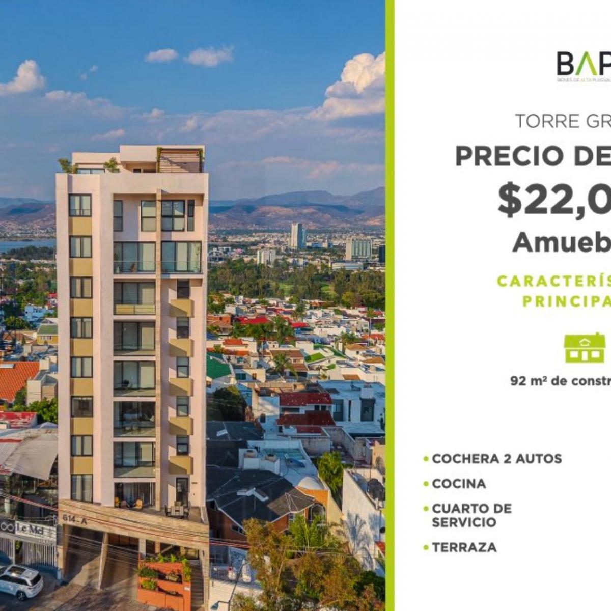 Departamento de 92 m&sup2; con 1 Recámara en Renta en Villas del Campestre