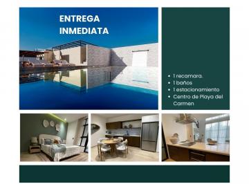 Departamento · 62m² · 1 Recámara · 1 Estacionamiento · Oportunidad Entrega Inmediata, Centro de Playa del Carmen, a m de La 5ta Av