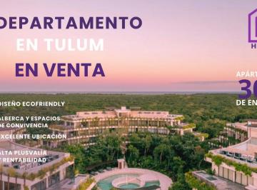 Departamento · 72m² · 1 Recámara · 1 Estacionamiento · Departamento Estudio en Venta en Tulum/a Pasos de La Playa/total Rentabilidad