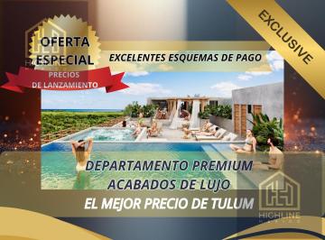 Departamento · 62m² · 1 Recámara · 1 Estacionamiento · Venta Departamento 1 Habitacion Tulum a 5 Minutos de La Playa