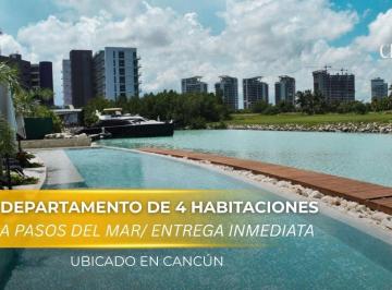 Departamento · 300ha · 4 Recámaras · 1 Estacionamiento · Departamento en Venta de 4 Habitaciones en Cancún a Pocos m de La Playa | Alberca y Spa