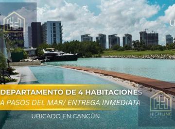 Departamento · 300ha · 4 Recámaras · 1 Estacionamiento · Departamento en Venta de 4 Habitaciones en Cancún a Pocos m de La Playa | Alberca y Spa