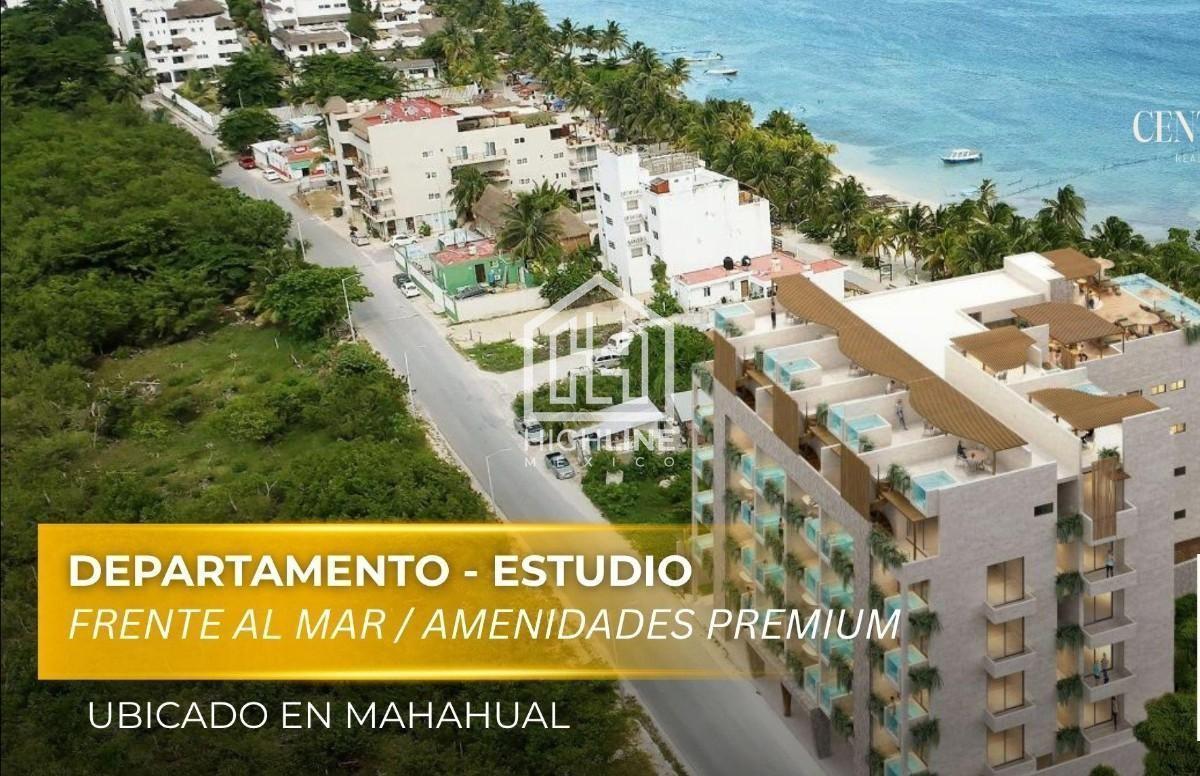 Estudio en Venta Frente Al Mar en Mahahual | Amueblado con Jacuzzi, Alberca y Gym
