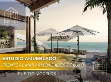 Departamento · 53ha · 1 Recámara · 1 Estacionamiento · Departamento Estudio Amueblado Frente Al Mar en Puerto Morelos con Infinity Pool