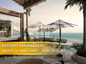 Departamento · 53ha · 1 Recámara · 1 Estacionamiento · Departamento Estudio Amueblado Frente Al Mar en Puerto Morelos con Infinity Pool