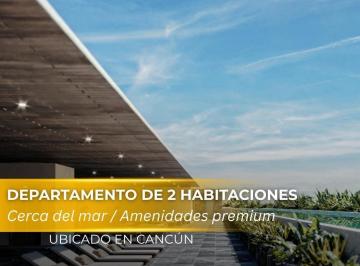 Departamento · 96m² · 2 Recámaras · 1 Estacionamiento · Departamento en Venta en Cancún de 2 Habitaciones a Pocos m de La Playa | Alberca y Gimnasio