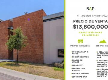 Casa de 4 habitaciones, León · Casa con 553 m² Superficie de Terreno y 4 Habitaciones en Venta, Residencial El Molino