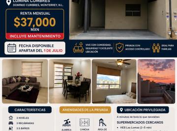 Casa , García · Casa Amueblada en Renta