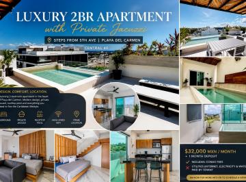 Departamento de 2 habitaciones, Solidaridad · This Penthouse Feels Like a Private Luxury Resort in The Sky