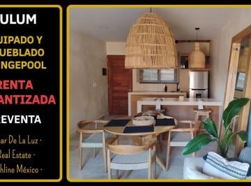 TOTALMENTE AMUEBLADO · Oportunidad de Inversión. Departamento 2 Recámaras. Plungepool y Terraza. Amueblado y Equipado.