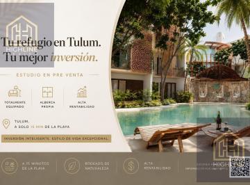 Departamento · 88m² · 1 Recámara · Estudio en Tulum | Pre Venta | Alberca Propia | a 15 Min de La Playa | Rentabilidad