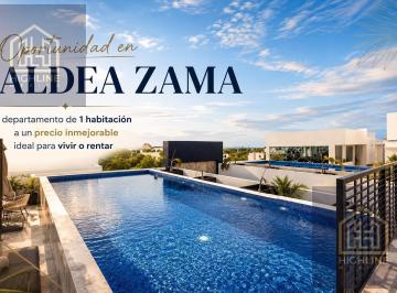 Departamento · 56m² · 1 Recámara · 1 Estacionamiento · Departamento de Oportunidad en Aldea Zama (Tulum) con Alberca y Gym Ideal Para Vivir o Rentar
