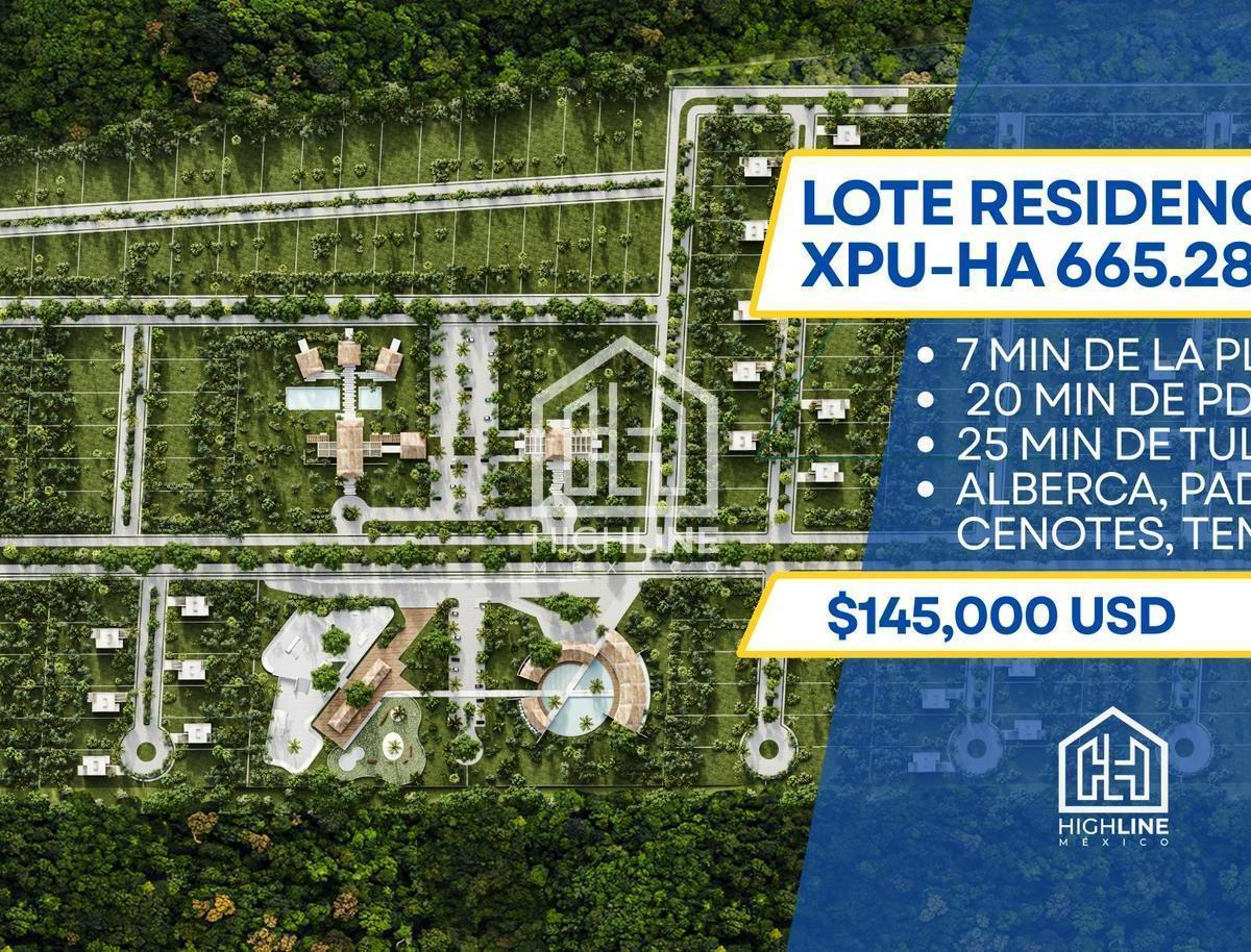 Luxury Residential Lot for Sale in Xpuha, Riviera Maya | 665 m&sup2; | Private Cenotes | Central Park